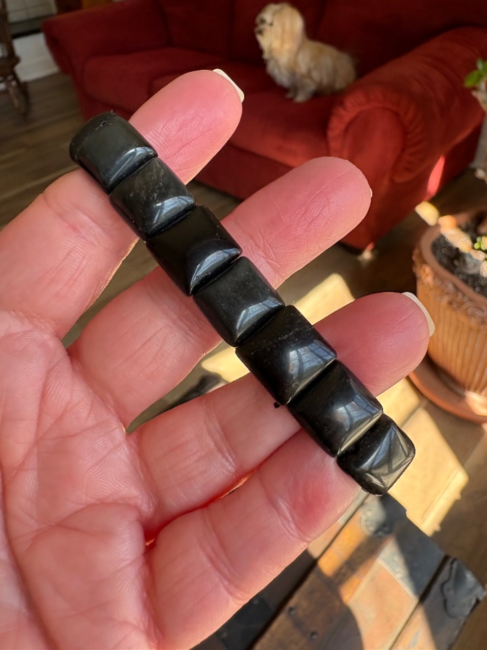 Square stone bracelet Black/Gray